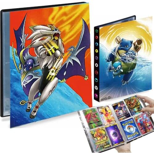 4 Pocket Pokemon 240 Card Album Book Holder Binder Cartoon Anime Playing Game Pokémon Map Folder Loaded List Collection Kids Toy
