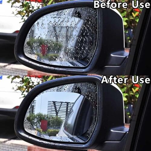Anti Fog Car Mirror Window Clear Film Car Rearview Mirror Protective Film Waterproof Car Sticker 2 Pcs/Set