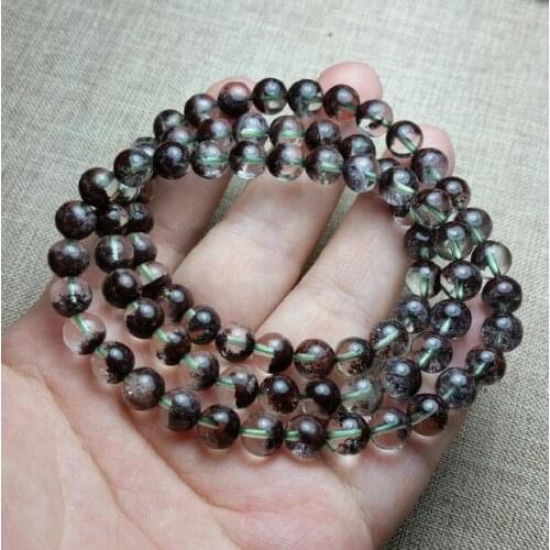 FREE SHIPPING Natural 3 laps of red ghost in the hand chain of natural red spirit 6mm