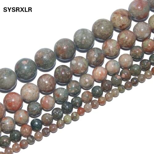 Free Shipping Natural Stone Unakite Round Beads For Jewelry Making DIY Bracelet Necklace Material 4/6/8/10/12 MM Strand 15