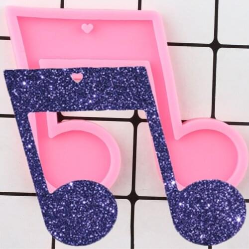 Shiny Musical Note Silicone Mold Epoxy Resin Craft Keychain DIY Handmade Jewelry Molds Polymer Clay Pendant Moulds Charms Mould