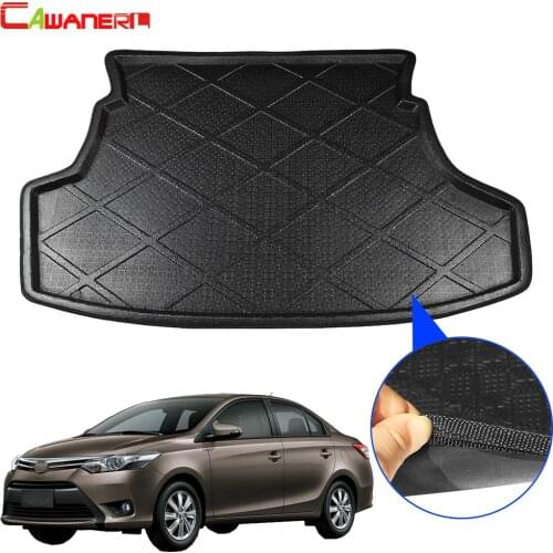 Cawanerl Car Trunk Mat Floor Tray Boot Liner Cargo Carpet Luggage Mud Pad For Toyota Yaris Vios Belta Limo Sedan XP90 2007-2013