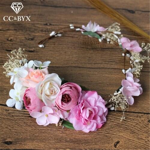 CC Wedding Engagement Jewelry Tiaras And Crowns Garland Hairbands Hair Accessories For Bride Seaside Romantic Flower Shape mq033