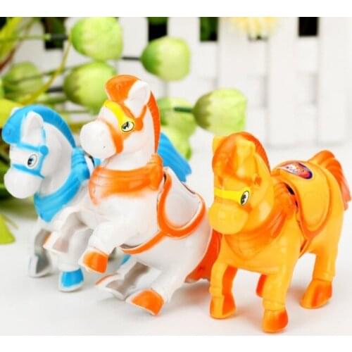 Horse chain Pull Back Baby Plastic Childhood Educational Chains Wind-up Horse Toys Chain Jump Vaulting Child Toy Cartoon