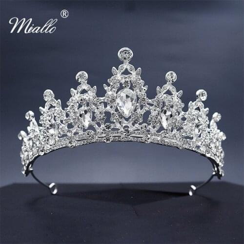Miallo Europe Vintage Queen Princess Tiaras and Crowns Austrian Crystal Wedding Head Jewelry Luxury Women Headpieces