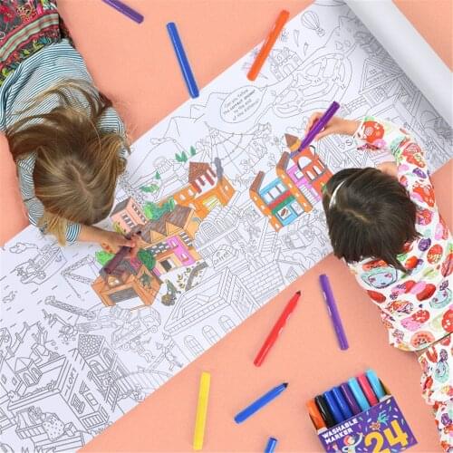 10M Lenght Kids Drawing Toys Learning & Education DIY Coloring Painting Book For Kids Coloring Notebook Toys Birthday Gift