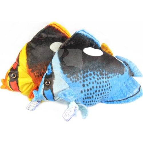 About 40x25cm simulation Butterflyfish plush toy, soft throw pillow toy birthday gift h2967
