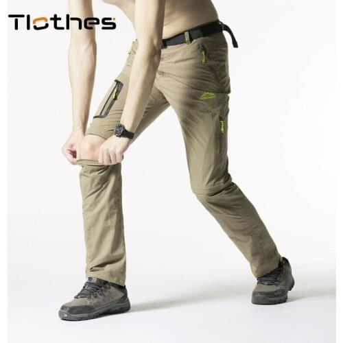 Summer Stretch Removable Pants Men Outdoor Quick Dry Hiking Pants Men Plus Size 4XL 5XL Trekking Pants Camping Trousers Sports