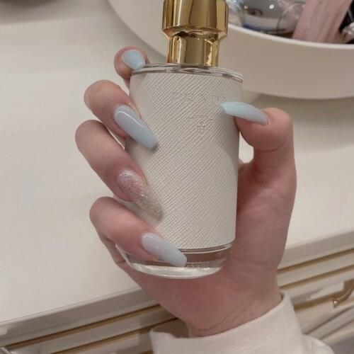 Fake Nails Ice Through Blue Full Cover Fake Nails DIY Glue Press On Nails Nail Supplies For Professionals