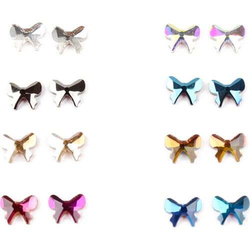 New arrival Butterfly Shape Nail Art Rhinestone 30/100pcs/lot 5.5x7mm Flatback Colorful Stones For 3D Nail Decoration