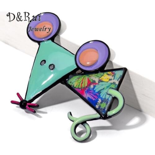 Cute Enamel Mouse Brooches Pins for Women Suit Dress Accessories Jewelry Cartoon Brooch Pin Best Friends Gifts Boy Girl Brooches