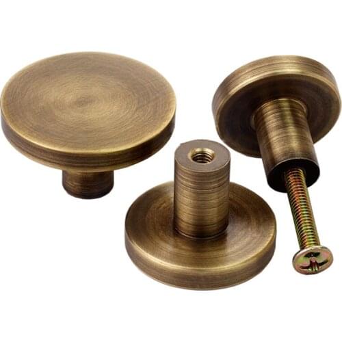 4 pieces cabinet knob Antique solid simple drawer knob furniture hardware wardrobe shoe door single hole handle round cone pull