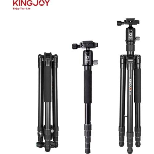 KINGJOY G55 Professional Tripod Aluminum Flexible Monopod Camera Stand With G0 Ball Head 4 Section