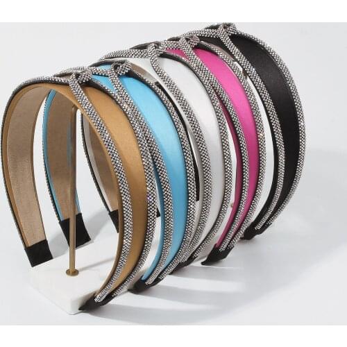 Simple Fashion Satin Fabric Hair Band Sweet Temperament Rhinestone Twisted Headband For Women Crystal Wholesale Jewelry Gift