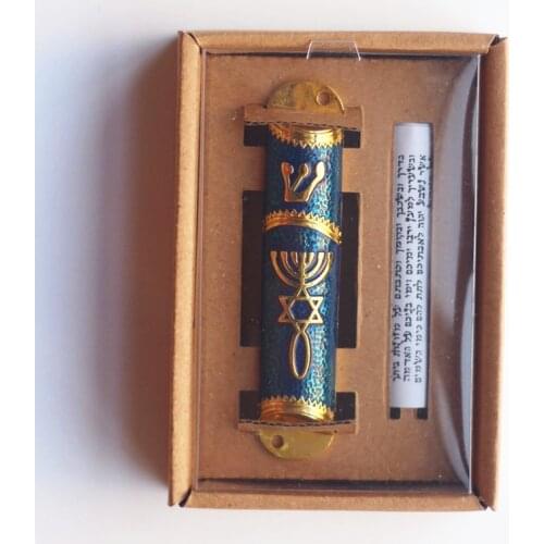 Religion Jewish Mezuzah Case Hand made Mezuza With Torah parchment scroll Mezuzah