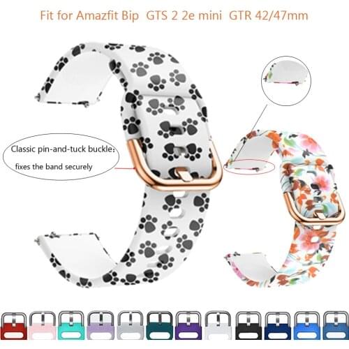 20mm/22mm Strap for Amazfit Bip Lite/GTS 2 2e Silicone Wristband Amazfit GTR 2 2e 42mm 47mm Replacement Bracelets Accessories