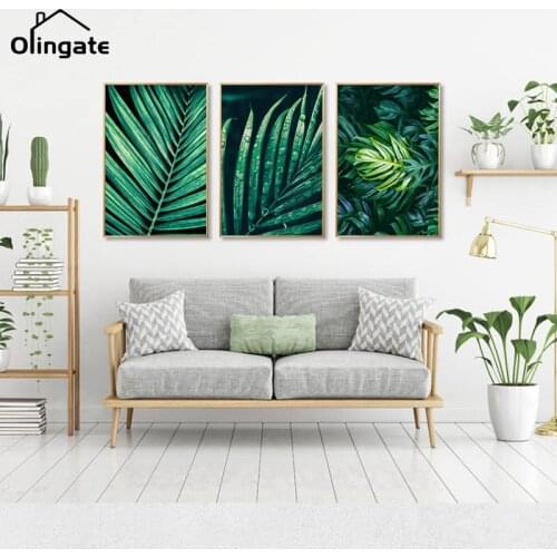 Modern Tropical Plants Canvas Painting Green Leaves Wall Art Poster One Piece Picture Hd Print Home Decorative Gift
