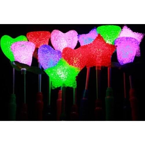 LED flashing light up sticks glow rose star heart magic wands party night activities Concert carnivals Props kids birthday Favor
