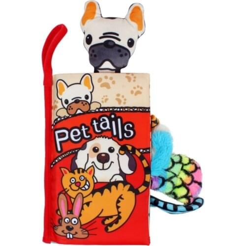 HUYU Montessori Cloth Book for Activity Centers Polyester Stimulation Cloth Book Activity Animal Crinkle Book for Teaching