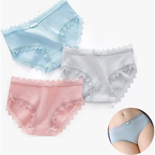 Sexy Lace Panties Women Cotton Underwear Lovely Seamless Solid Girls Briefs Bow Breathable Female Lingerie Fashion 1 Peces