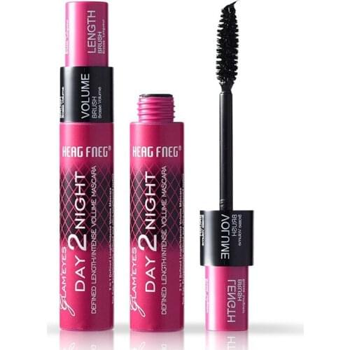 4d Silk Fiber Eyelash Mascara Eye Lashes Curling Extension 2 in 1 Mascara Eyes Make Up Dual Tool
