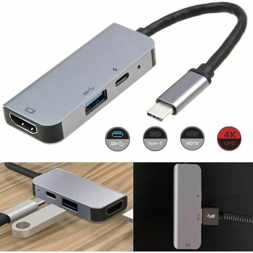 USB C HUB Type C to 4K HDMI-compatible Hub USB 3.0 HD Converter PD AdapterFor2017 MacBook Pro 2016 MacBook Pro 2015/2016 MacBook
