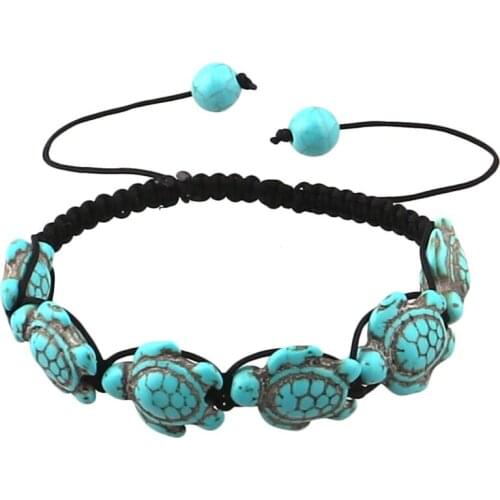 Bohemia Fashion Natural Stone Turtle Bracelet Hand Woven Bracelets