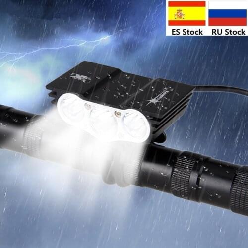 SolarStorm 1500 Lm 3 T6 LED lamp beads Head MTB Front Bicycle Light Bike light Headlamp with Battery Package