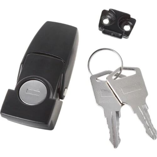 Y1UD Cabinet Black Coated Metal Hasp Latch DK604 Security Toggle Lock With Two Keys