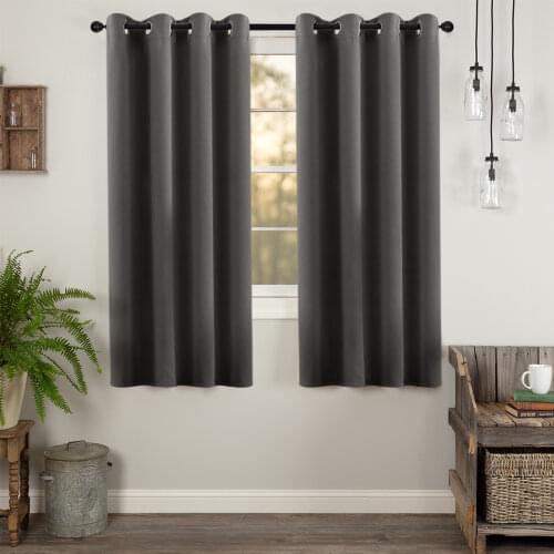 ELKA Blackout Curtains for Living Room Bedroom Kitchen Short Curtains Window Treatments Solid Color Window Curtain Drape Blinds