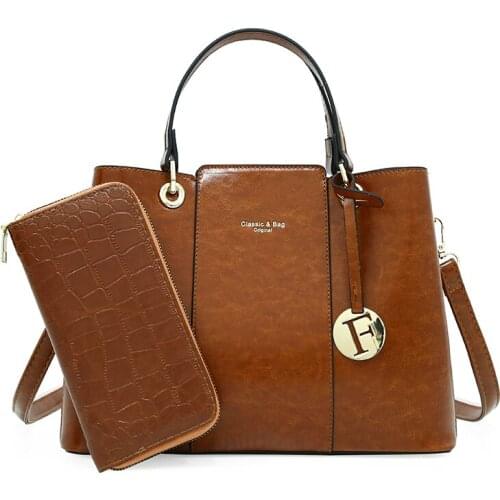 Women Pu Leather Handbags Shoulder Bags Designer Ladies 2 Pieces Set Messenger Bags Fashion Female Crossbody Bags for Women New