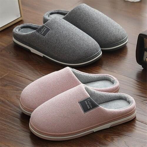 Winter Warm House Slippers Women Home Soft Non-Slip Plush Cotton Shoes Bedroom Ladies Fur Slides Indoor Couples Slippers