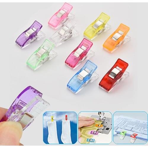 10/20/50PCS Colorful Sewing Craft Plastic Clamps Quilting Crafting Crocheting Knitting Clips Assorted Binding Clips Paper шитье