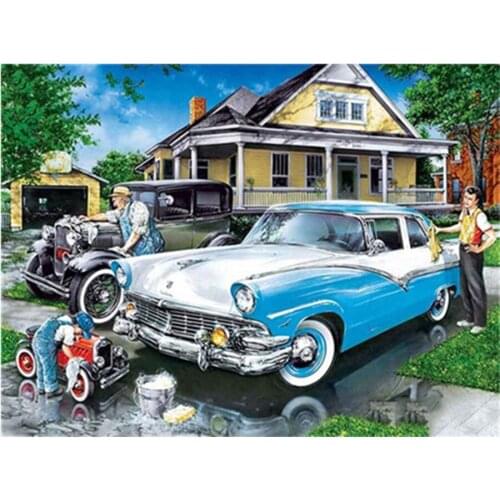 5D Diy Diamond Painting Landscape Car Scenery Cross Stitch Diamond Embroidery Pattern Diamond Mosaic Home Decoration