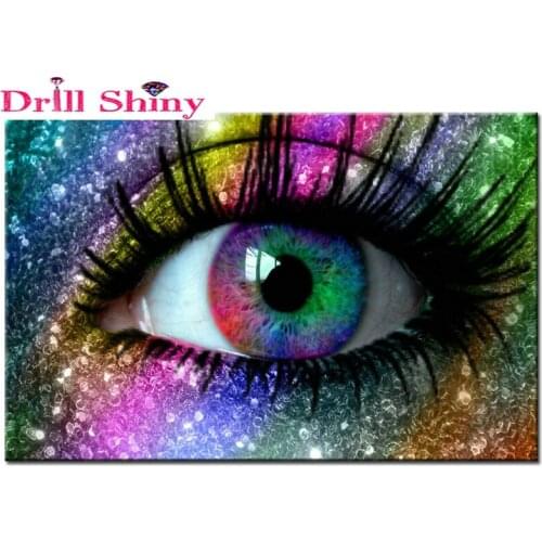 Diamond painting cross stitch colourful eye pattern crystal diamond embroidery picture sticker diamond art painting hobby crafts
