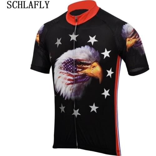 American eagle black cycling jerseys summer Spring short sleeve retro bike wear jersey road jersey cycling clothing schlafly