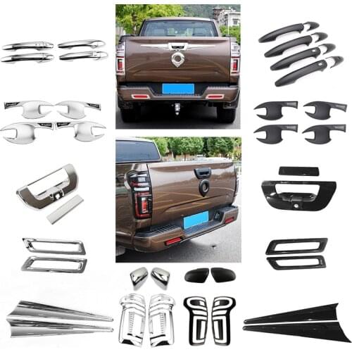 For Great Wall Poer GMW Cannon Comercial Car Matte Black Front Rear Logo Cover Greatwall Poa Matte Black Tail Lamps Cover Fit