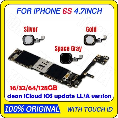 Free Unlocked for iPhone 6S motherboard 64gb 16gb 128gb for iPhone 6s 4.7 inch logic boards with full chips mainboards