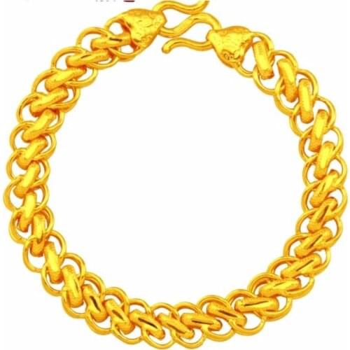 New 999 Solid 24k Yellow Gold Bracelet/ Dragon Heavy Bracelet/ 17g