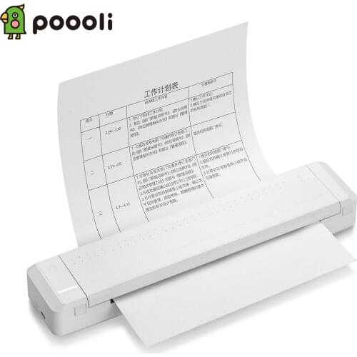 Poooli A4 Paper Impresora Built-in Battery Mobile Portable Photo Bluetooth Wireless Document Thermal Transfer Printer A4