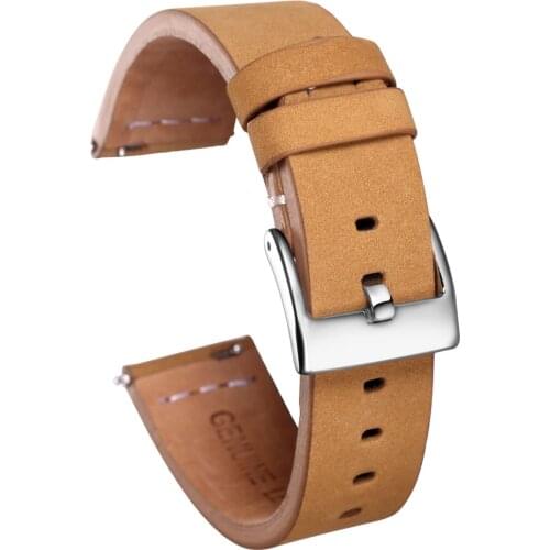 Hemsut Quick Release Leather Watch Bands Gingbread Calf Handmade Vintage Leather Watch Strap 18mm 20mm 22mm
