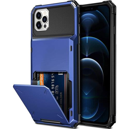 For iPhone 13 Pro Max 13 Mini iPhone 13 Pro 2021 Card Slots Wallet Case Cover Slide Armor Wallet Card Slots Holder for iPhone 13