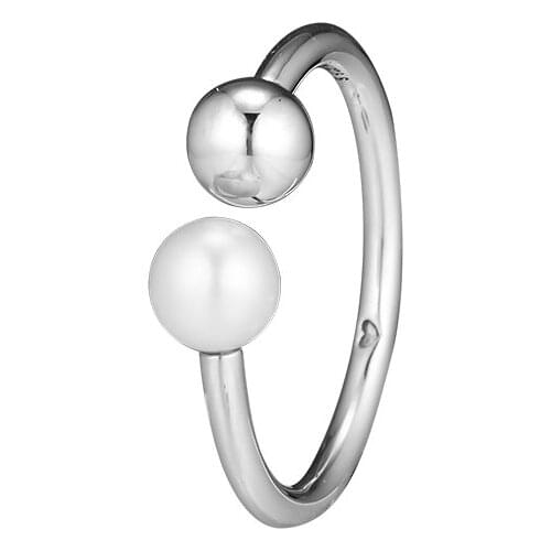 CKK Ring Contemporary Pearl Open Rings for Women Men Anillos Mujer 925 sterling silver 925 Jewelry Wedding Engagement