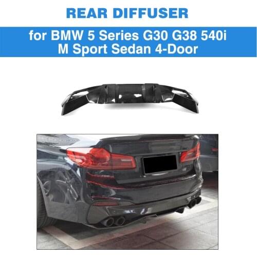 5 Series Carbon Fiber Replacement Rear Bumper Lip Spoiler Diffuser for BMW G30 M Sport Sedan 4 Door 2017 2018 2019 540i