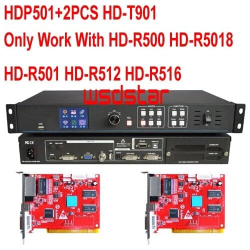 HDP501+2PCS HD T901 Full color LED Display Screen video Processor 1920*1200 1920*1080 New Design 2020 Hot Sales
