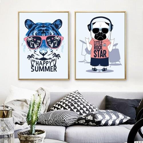 Cool Animal Design Poster Modern Hipster Art Canvas Painting Art Wall Picture Home Decor Chic Wall Picture Living Room Cafe Shop