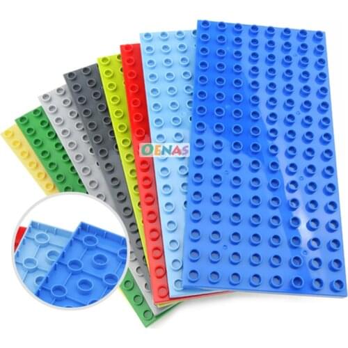 25cm*12cm Baseplate 128 Dots Assemble Large Particle Building Blocks Compatible with Duploed Educational Brick Toy for children