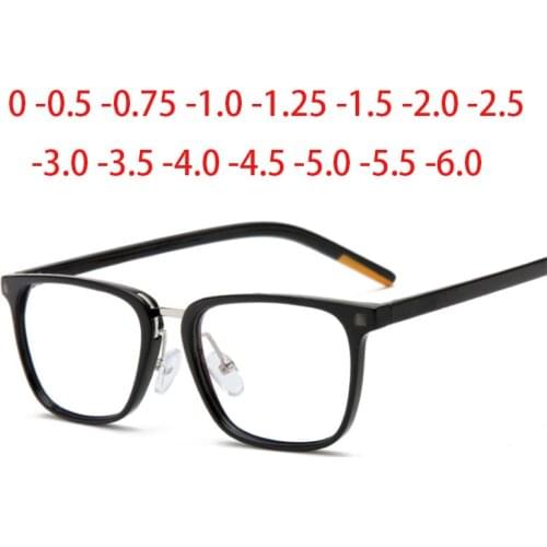 Literary Student Square Myopia Glasses With Degree Women Men Short-sighted Eyewear PC Frame 0 -1 -1.5 -2 -2.5 -3.0 To -6.0