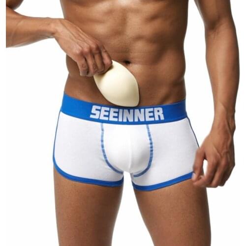 Fashion Padded Sexy Men Underwear Buttocks Bulge Enhancing Boxer Men Push Up Cup Penis Pnlargement gay underwear underpants