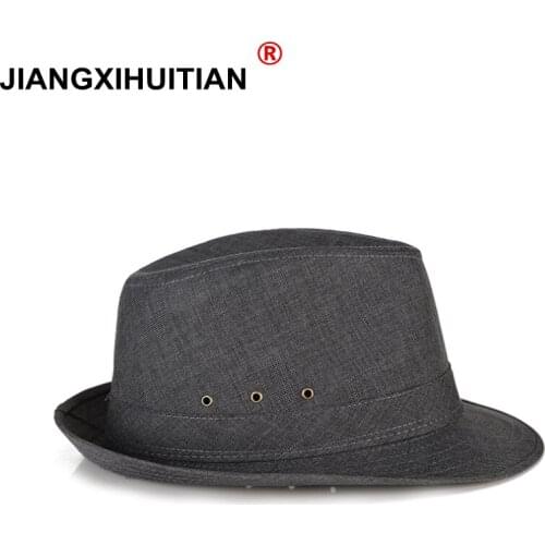 2017 New Unisex Womens Mens Flax Fedora Vintage Gangster Jazz Dance Cap Panama Hats dad gift